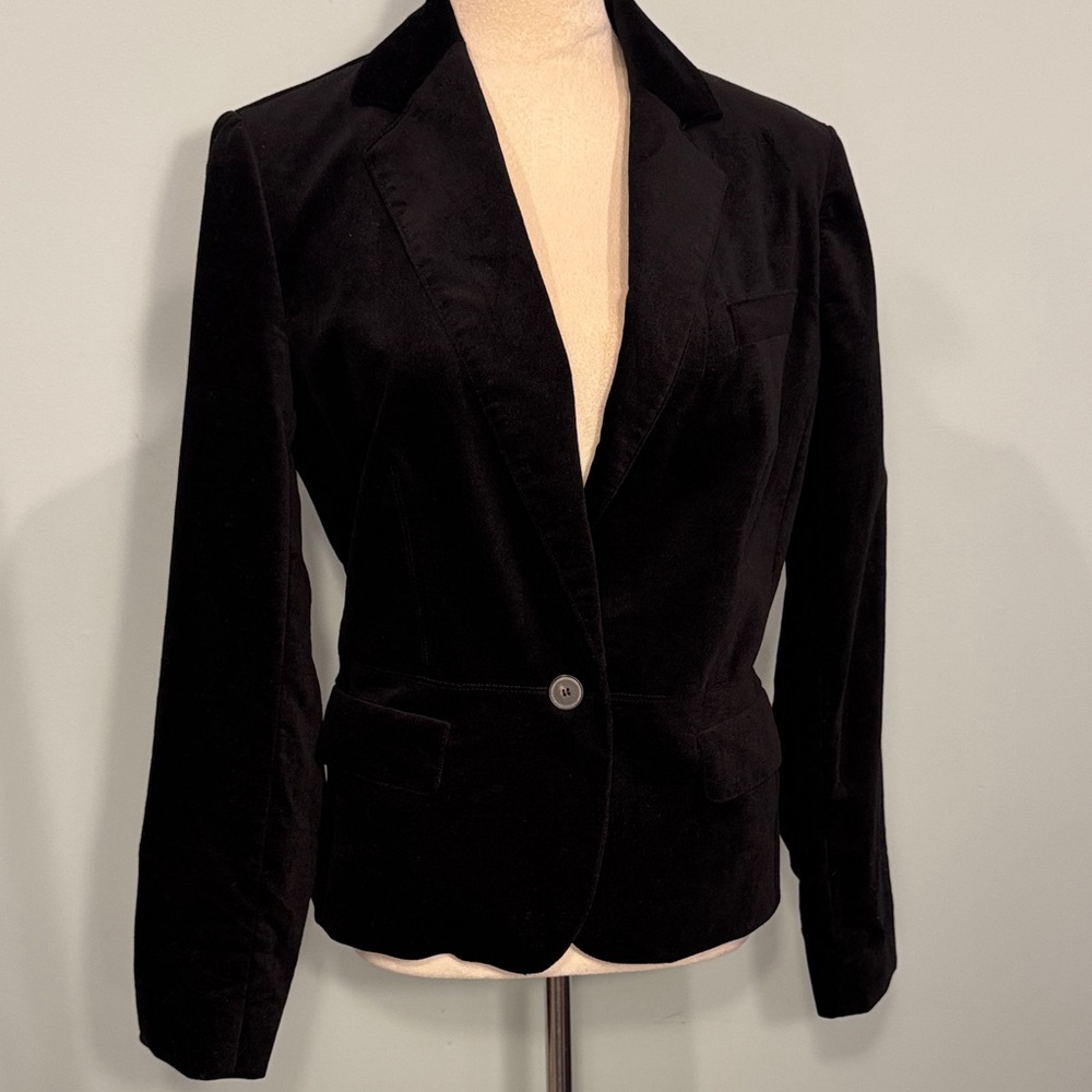 Talbots Classic Black velvet Blazer Size 10